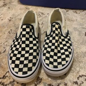 Checkered Vans Slip Ons